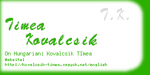 timea kovalcsik business card